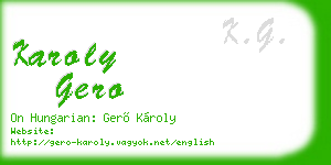 karoly gero business card